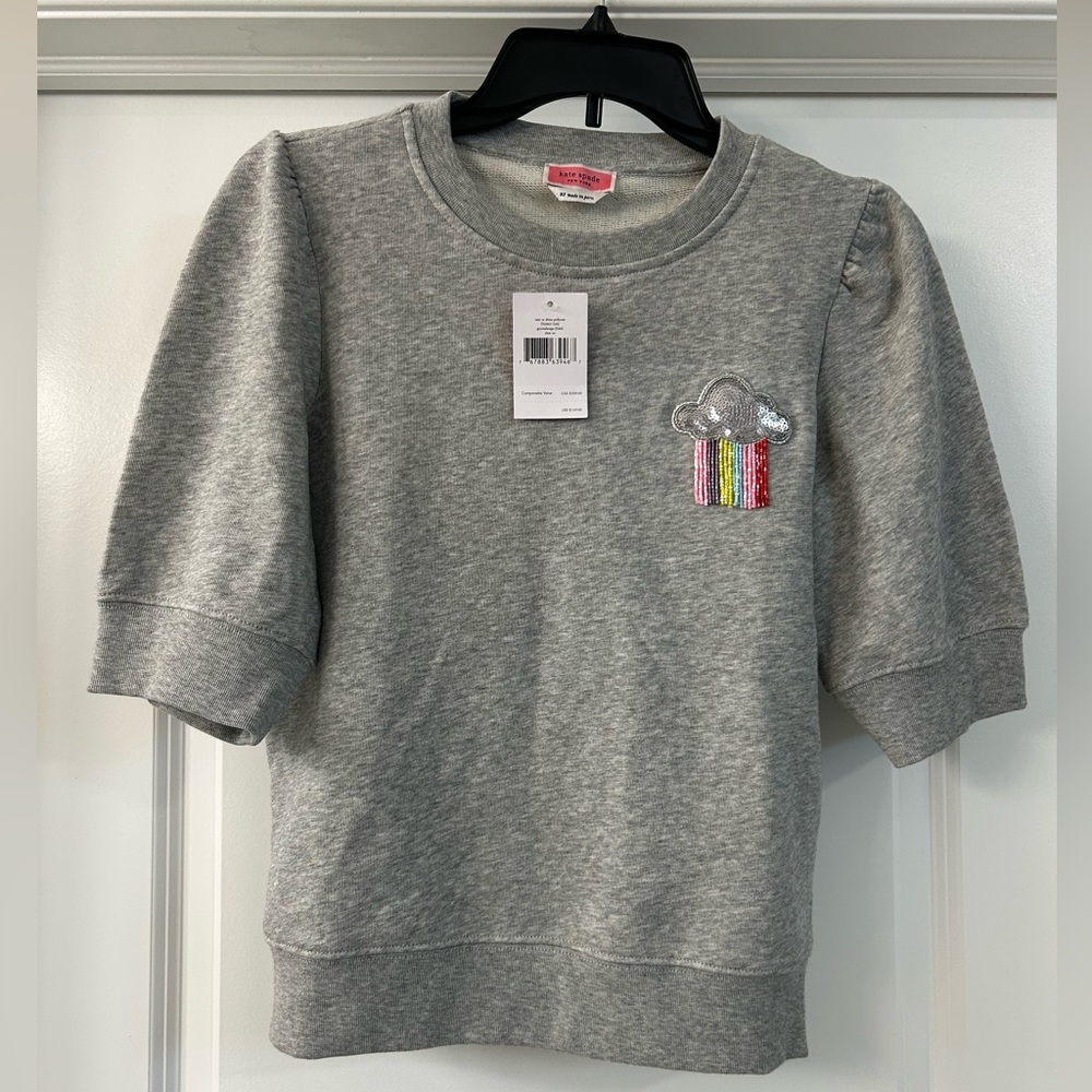 KATE SPADE NWT ♠️ sweatshirt rain or shine ,size X-small - Picture 2 of 10